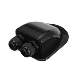 Solar Cable Entry Gland Housing, Black ABS Rooftop Solar Panels Double Cable Wire Entry Gland Connector Cover Box for RVs Boats Yachts Caravan