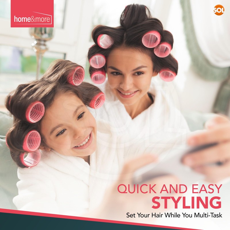 4pk Pink Hair Rollers for Hair Volume, Velcro Rollers for