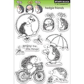 Penny Black 30-101 Hedgie Friends Clear Rubber Stamp Set, 7.5" x 5"