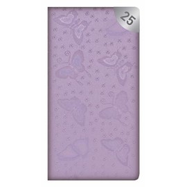 2025 Slim Pocket Week To View Diary - Lilac Butteflies