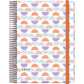 Dohe - 2025 Diary - Day Page, A5 (15 x 21 cm), 12 Months January to December, Hard Cover and Rubber, Planner in Spanish, 4 Pages of Stickers, Office Supplies - CUTE DUNE