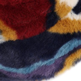 Umeepar Winter Faux Fur Fuzzy Bucket Hat Fluffy Warm Hat for Women Men (Colorful Navy)