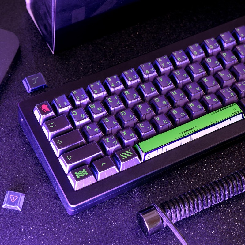 GEKUCAP Manga Themed Japanese Keycaps, Retro PBT Keyboard Key Caps