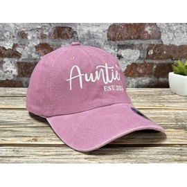 Hepandy Embroidered Baseball Hats for Mom Dad Grandma Grandpa Aunt Nana, Auntie Est. 2025 (Washed Pink), One Size