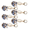 6pcs Lion Dance Keychains Cute Funny Exquisite Metal Rhinestone Chinese