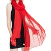 MAIRY Red Scarf Women Plain Block Colour Chiffon Style Scarf