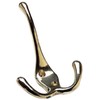 Merriway® BH00830 Triple Hat and Coat Hook - Brass Plated