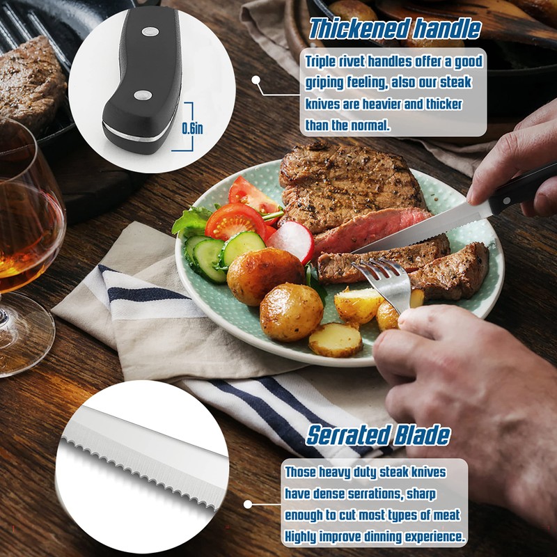 HaWare 48-Piece Heavy Duty Silverware Set for 8, Stainless Steel
