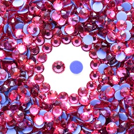 Meibite Hotfix Rhinestones Bulk, 1500PCS Rose Hot Fix Rhinestones for Clothes DIY Decoration Crafts, Rose, SS20, 4.6-4.8mm