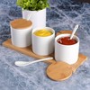 Gibson Home Gracious Dining Dinnerware, 10pc Condiment Jars w/Spoons, White