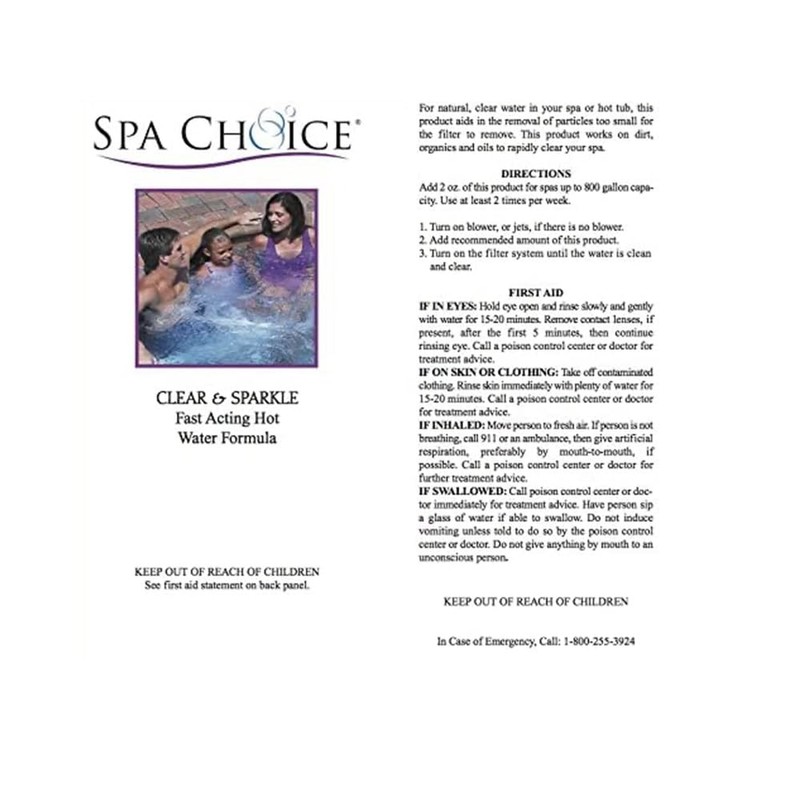 SpaChoice 472-3-1021-02-A Spa Clarifier Hot Tub, 1-Pint, 2-Pack