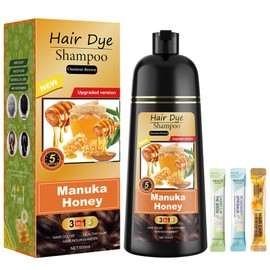 ZENITHGLO Chestnut Brown Hair Dye Shampoo 3 in 1 for Women & Men 100% Gray Hair Coverage - Herbal Ingredients Natural Plant Hair Color - Hair Dye in Minutes 17.6 Fl Oz