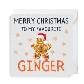 Second Ave Funny Favourite Ginger Square Christmas Xmas Holiday Festive Greetings Card
