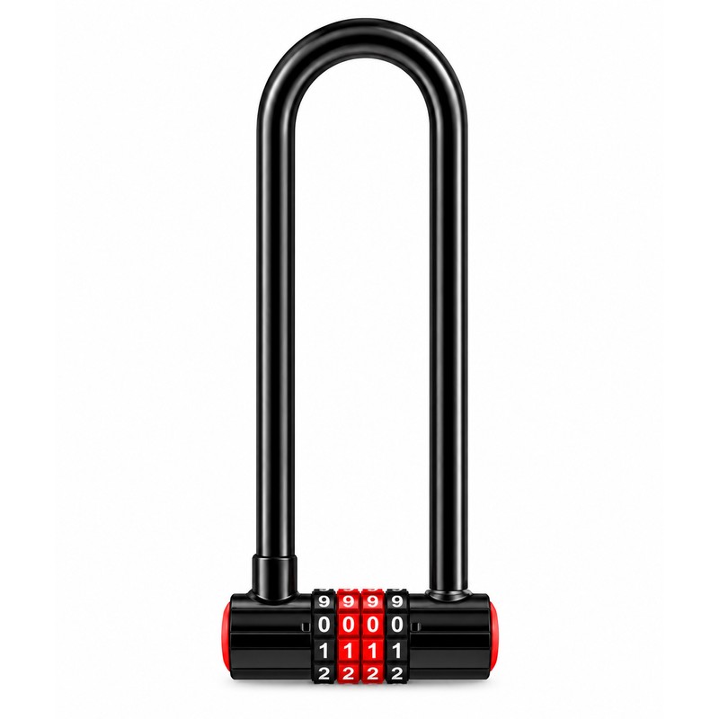 Combination U-Lock with Keyless Combination – Zinc Alloy Extended Shackle