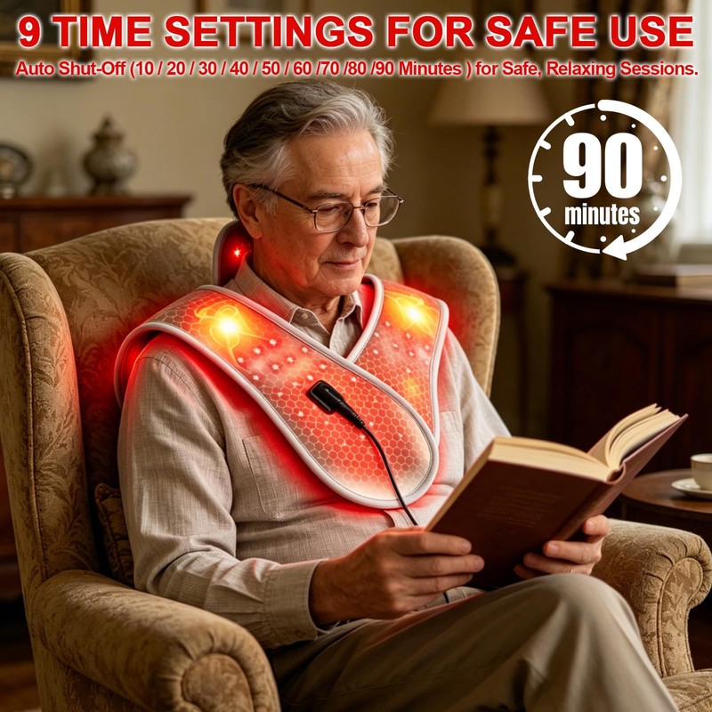 Red Light Therapy for Neck and Shoulders-104 LEDs Wearable Red
