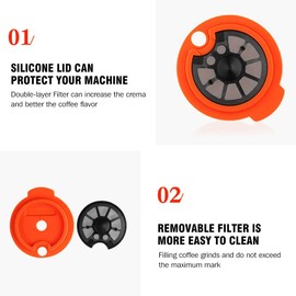 Refillable Coffee Capsule for Tassim0 B0sch Reusable Coffee Capsule Coffee Filter for Tassim0 B0sch 60ml + 180ml