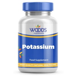 Potassium 50mg (180 Tablets) from Woods Supplements | Potassium has Many Duties in the Proper Functioning of the Body | Suitable for Vegetarians & Vegans