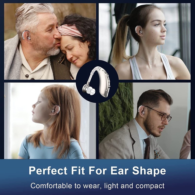 K&FCOPTEE Rechargeable Hearing Aids Seniors BTE Invisible Vioce Amplifiers Volume