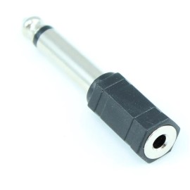 My Cable Mart 1/4 Inch MONO TS Male to 3.5mm Female MONO TS Adapter  Nickel Plated