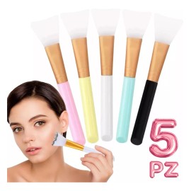 5 Pinceles Faciales De Silicona Aplica Mascarillas Cremas Fu
