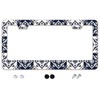 Mexican Tiles Print Boho License Plate Frame Stainless Steel Metal