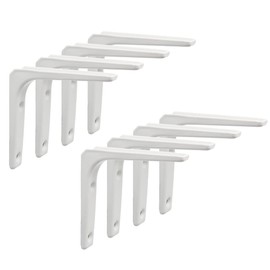 Sayayo Shelf Bracket Corner Brace Angle Bracket Shelf Support Wall Hanging 100mm*100mm, Metal Bright White Finished, 8 Pcs, EJR100W-8P