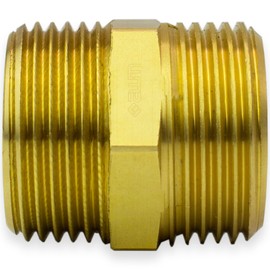 Nipple Double Nipple Fitting Hose Connection Pipe Fitting Outlet Adapter Screw Fitting Thread Fitting Hexagonal Industrial Quality - Made in Italy (Brass, 1 1/4 Inch Male x 1 1/4 Inch Male Thread)
