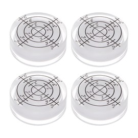 HARFINGTON 4pcs Round Bubble Level 32x12mm Mini Circular Bullseye Spirit Levels Degree Marked for Leveling Camera Tripod Telescope Workshop Turntable, White