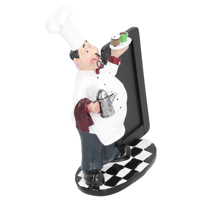 Resin Mustache Chef Figurine Fashion Small Ornaments Message Board Food