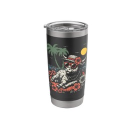 Cute Cow Beach Floatie Highland Cattle Summer Vibes Stainless Steel Insulated Tumbler