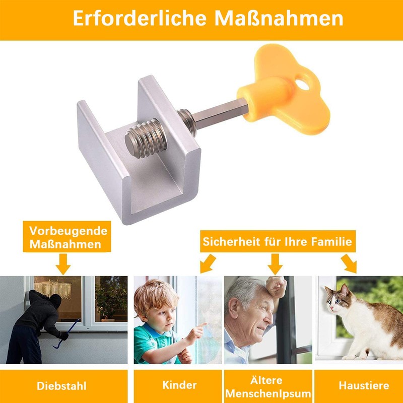 Adjustable Aluminium Window Double Hole Security Lock 10 Adjustable Sliding