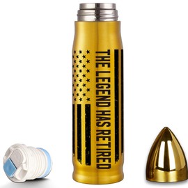 Fevanco Retirement Gifts for Men, The Legend Has Retired Gifts, 17 Oz Bullet Tumbler for Men Dad Boss Coworker