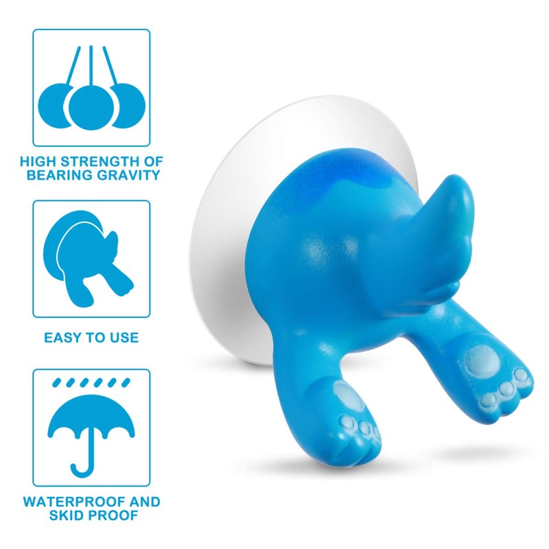 OUNONA Suction Cup Hooks, Cute, Bath, Strong, 6 Pieces, Wall