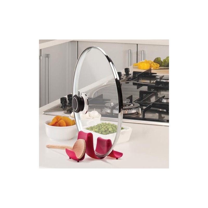 Hutzler Compact Pot Lid Stand and Spoon Rest, Space Saving
