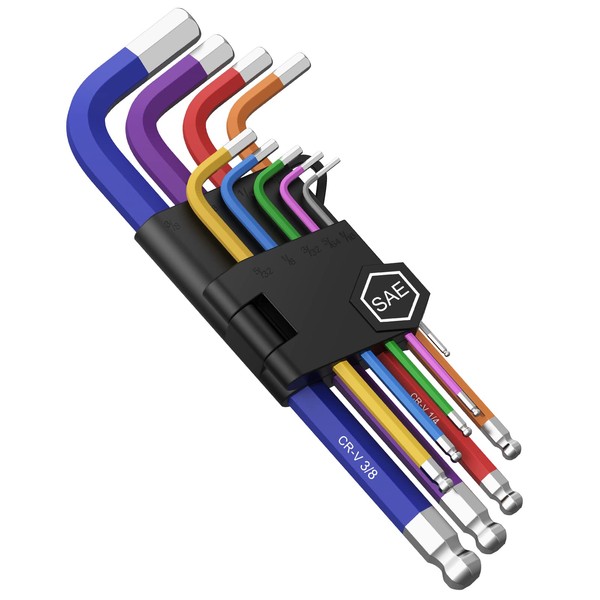 COLFULINE Imperial Allen Key Set, 9 PCS Imperial Allen Keys,