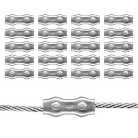 Zreneyfex 20 Pcs M5 Poly Rope Connector Wires Splicer Galvanized Steel Connector for Electric Fences Farms and Types of Animal Fences