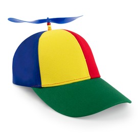 Framendino, Rainbow Propeller Hat Adult Funny Baseball Helicopter Top for Women Men Green