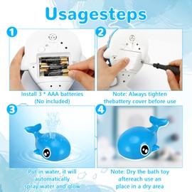 Collazoey Baby Bath Toy, Whale Bath Toy for Children, Luminous Fountain, Sprinkler, Pool Bath Toy, for Toddlers and Children from 1 to 3 Years