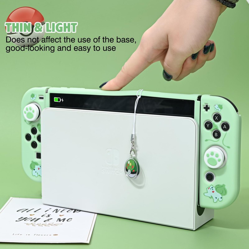 DLseego Dockable Case Design for Switch OLED, Anti-Slip Shock-Absorption Protective
