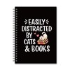 YAZMEEN Funny Cat Blank Spiral Notebook（160 Pages） Easily Distracted by