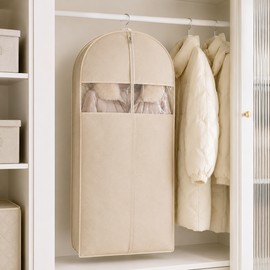 3-Pack Hanging Clothes Storage Bags for Closet Organization – Clear Window Dustproof Covers for Coats, Dresses & Winter Jackets