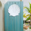 T.I. Design Hand-Carved Coastal White Scallop Shell Wall Decor
