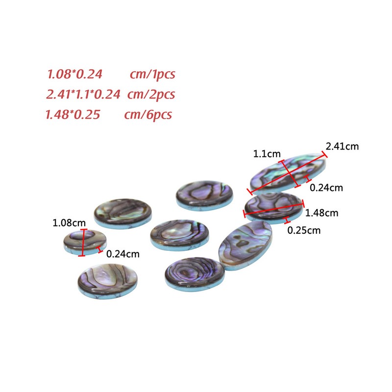9pcs Colorful Abalone Shell Key Button Inlays for Tenor/ Alto/