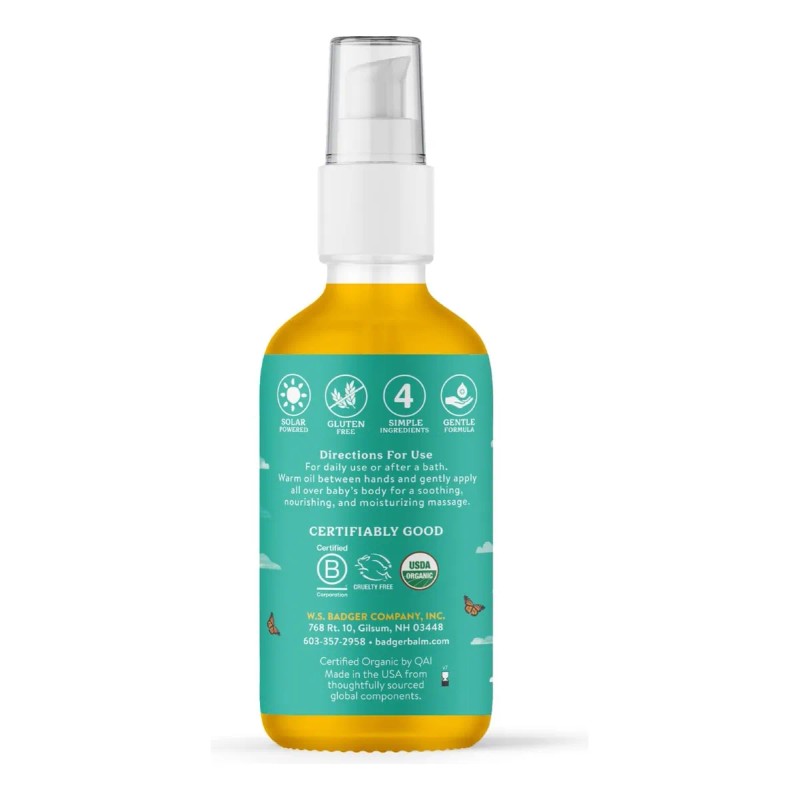 Aceite De Bebé Orgánico Para Suavizar E Hidratar Piel Seca