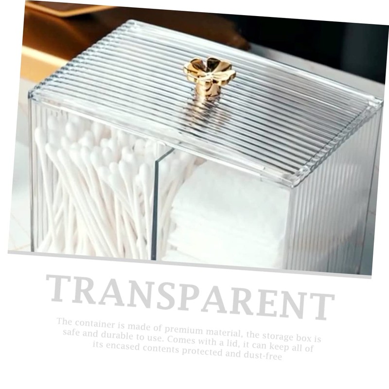 ULTECHNOVO Makeup Storage Box Lid Cotton Swab Holder Makeup Sponge
