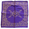NEW Purple and Gold Triple Moon Altar Cloth 21" Square Satin Hemmed Fabric