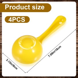 Gjinxi 4Pcs Rice Paddle Scoop Mold For Rice Ball Making, Non-stick Sushi Mold Rice Ball Scooper for Rice Sushi Making, Rice Ball Spoon Sushi Making Tools Yellow for Home Kitchen Restaurant