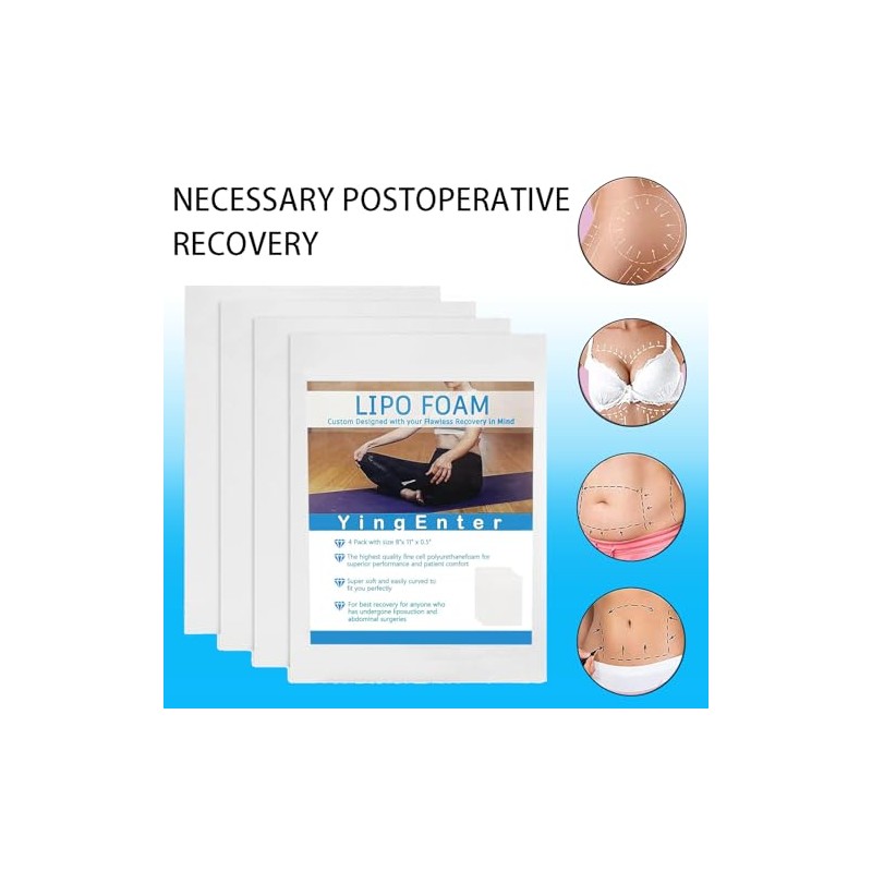 4 Pack Lipo Foam - Post Surgery Ab Board for