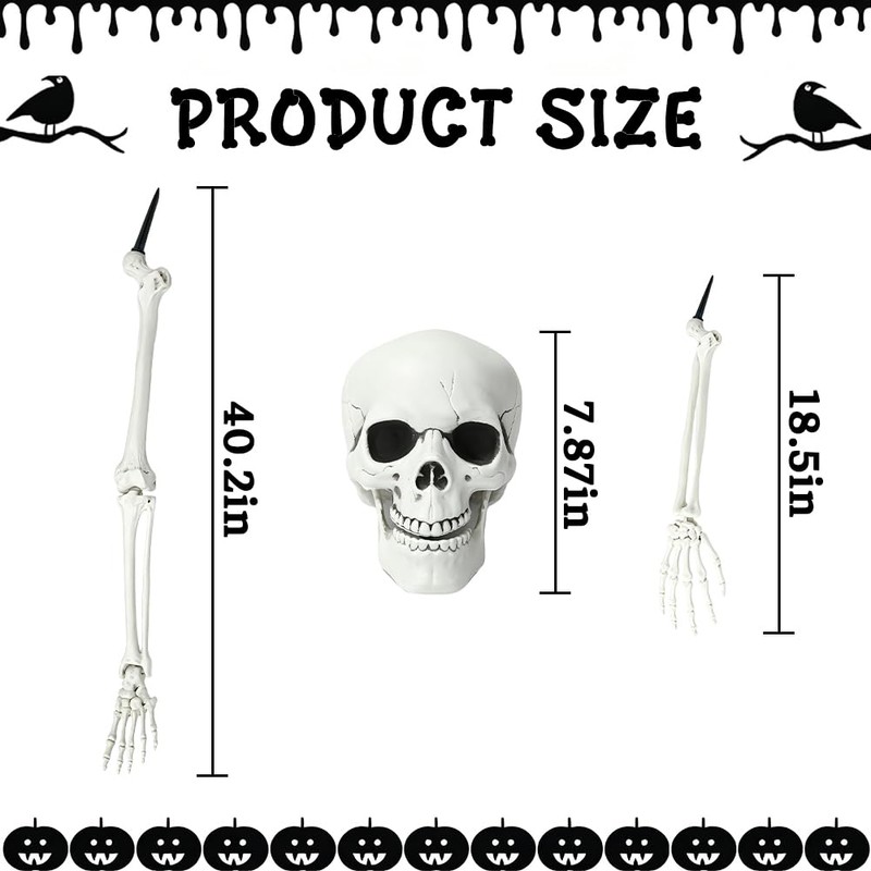 5Pcs Halloween Skeleton Decorations Groundbreaker Yard Stakes Lawn Garden