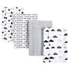 Hudson Baby Cotton Poly Flannel Burp Cloths Multipack, Moon and